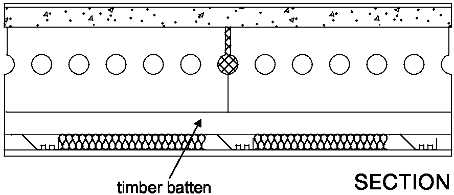 Floor type 1.2 with ceiling treatment B soundproofing